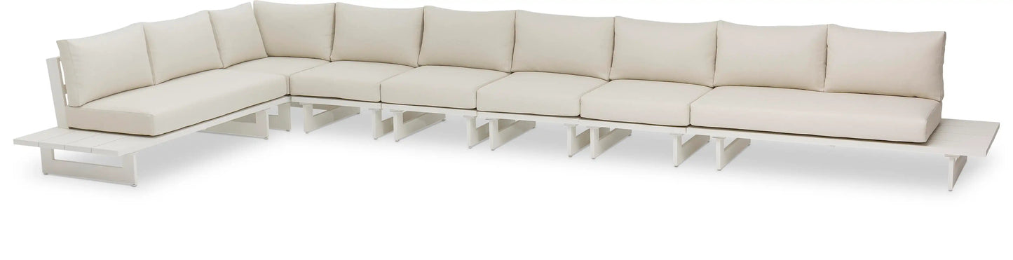 Maldives - 7 Piece Water Resistant Outdoor Patio Modular Sectional With White Base