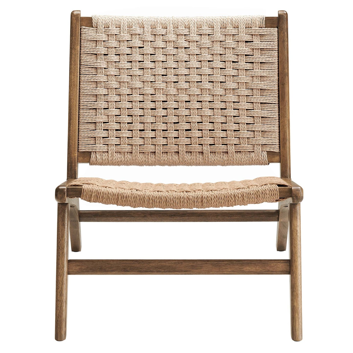 Saoirse Woven Rope Wood Accent Lounge Chair