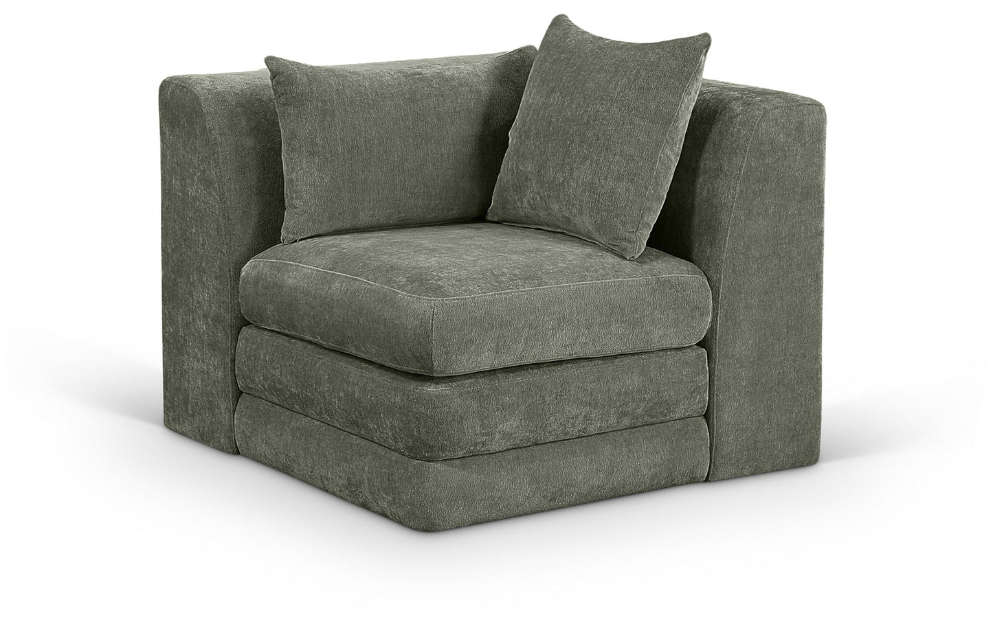 Stellar - Chenille Fabric Upholstered Modular Corner Chair