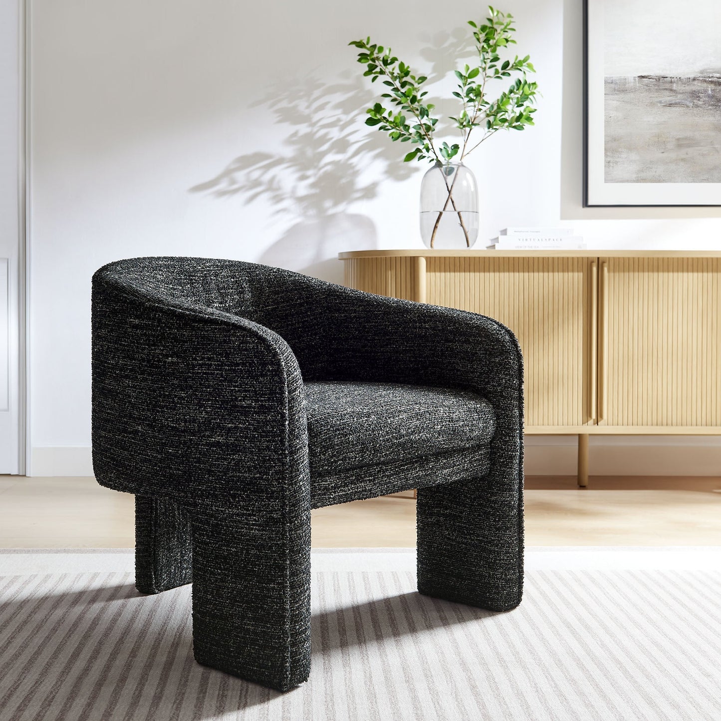 Greer Boucle Fabric Upholstered Accent Armchair