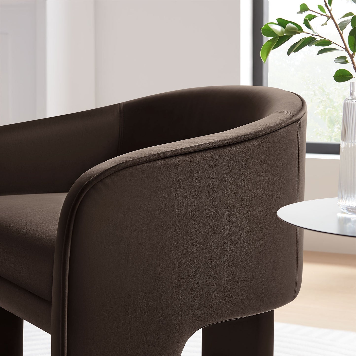 Greer Performance Velvet Upholstered Accent Armchair